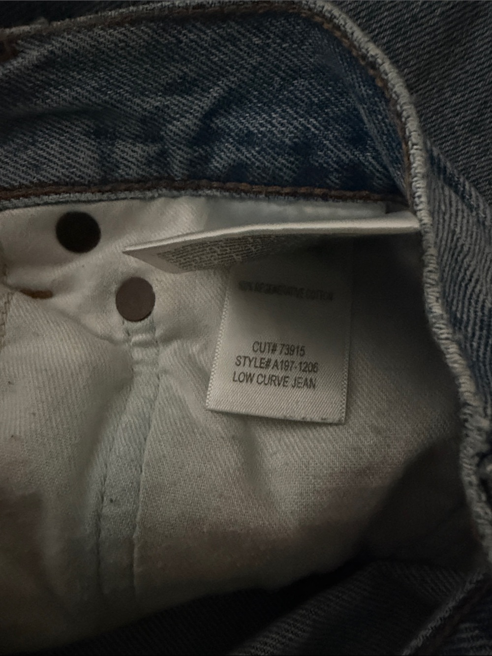 Agolde Light Blue Denim Jeans with Silver Button - Picture 4 of 4